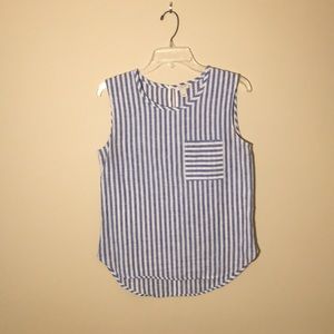 J. Crew Blue and White Striped Tank